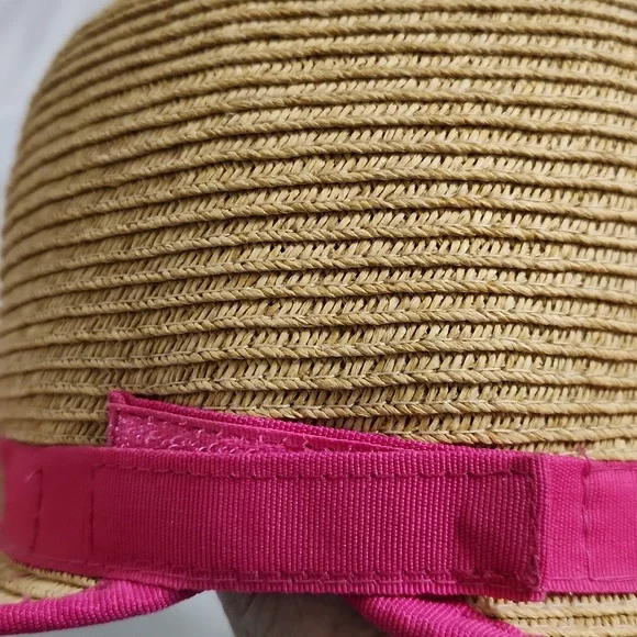 SUN N SAND Straw Sun Hat with Pink Trim - Picture 6 of 7
